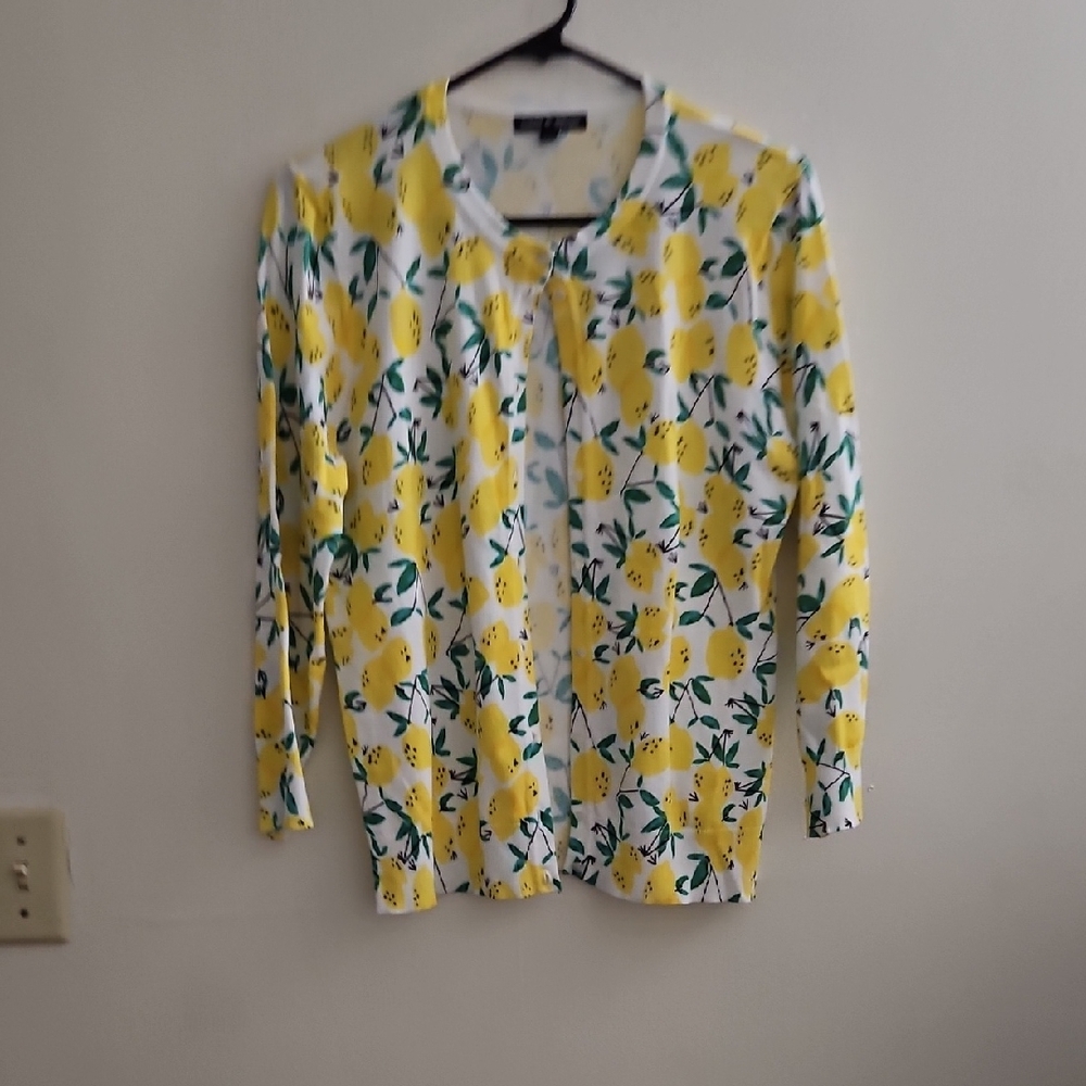 Cable &‎ Gauge Yellow Floral Cardigan